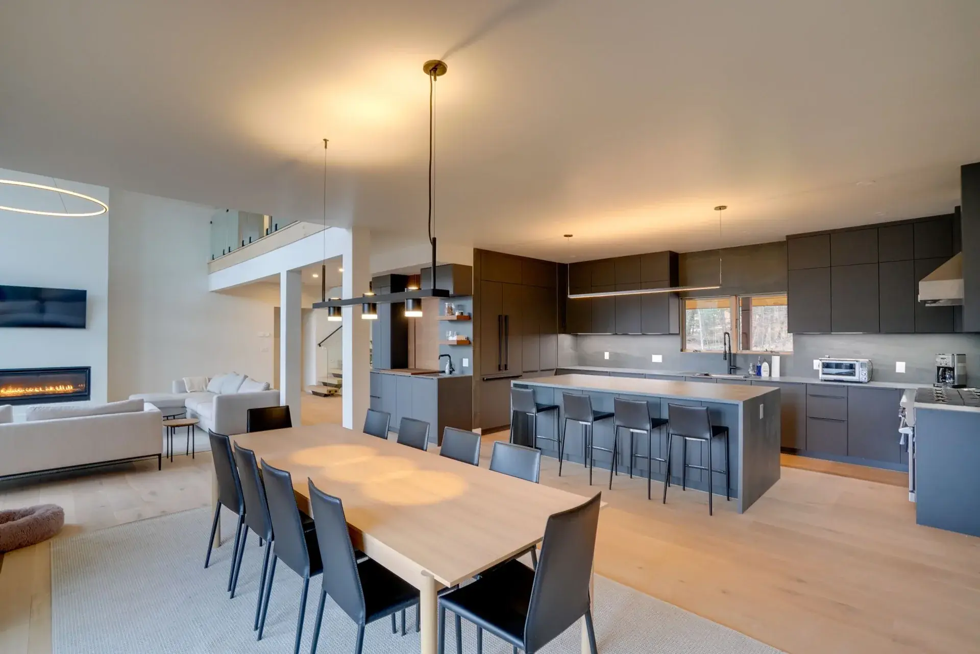 Open-plan kitchen and dining room designed by JMF Creative Design